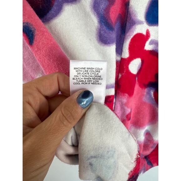 Juicy Couture Terry Cloth Floral Crop Short Sleeve Shirt, Size L, NWOT - Picture 5 of 5